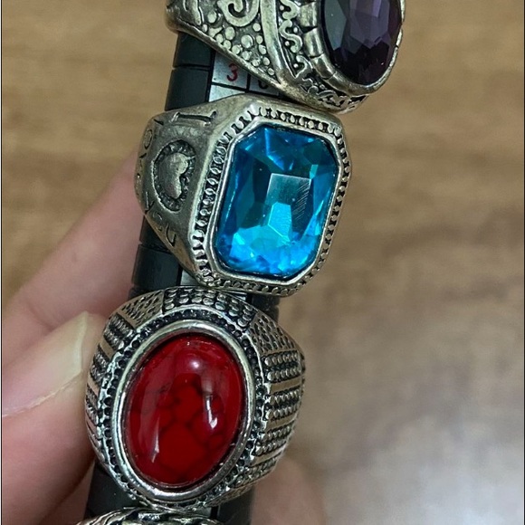 Vintage Style Gemstone Rings Tops Stone Rings Sz 7.5 Women’s -New - Picture 3 of 7
